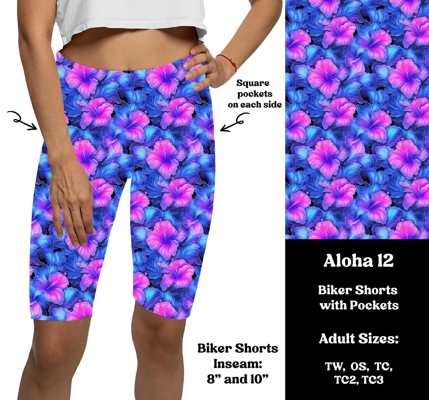 Aloha 12 - Bike Shorts with Pockets Preorder Closes 3/25