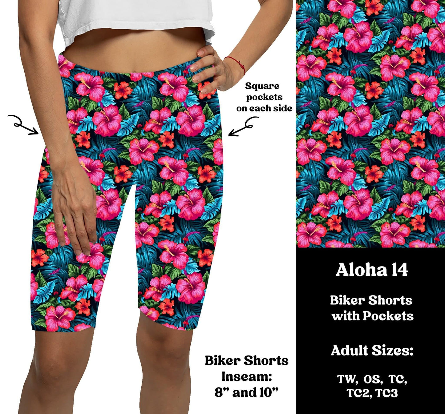 Aloha 14 - Bike Shorts with Pockets Preorder Closes 3/25