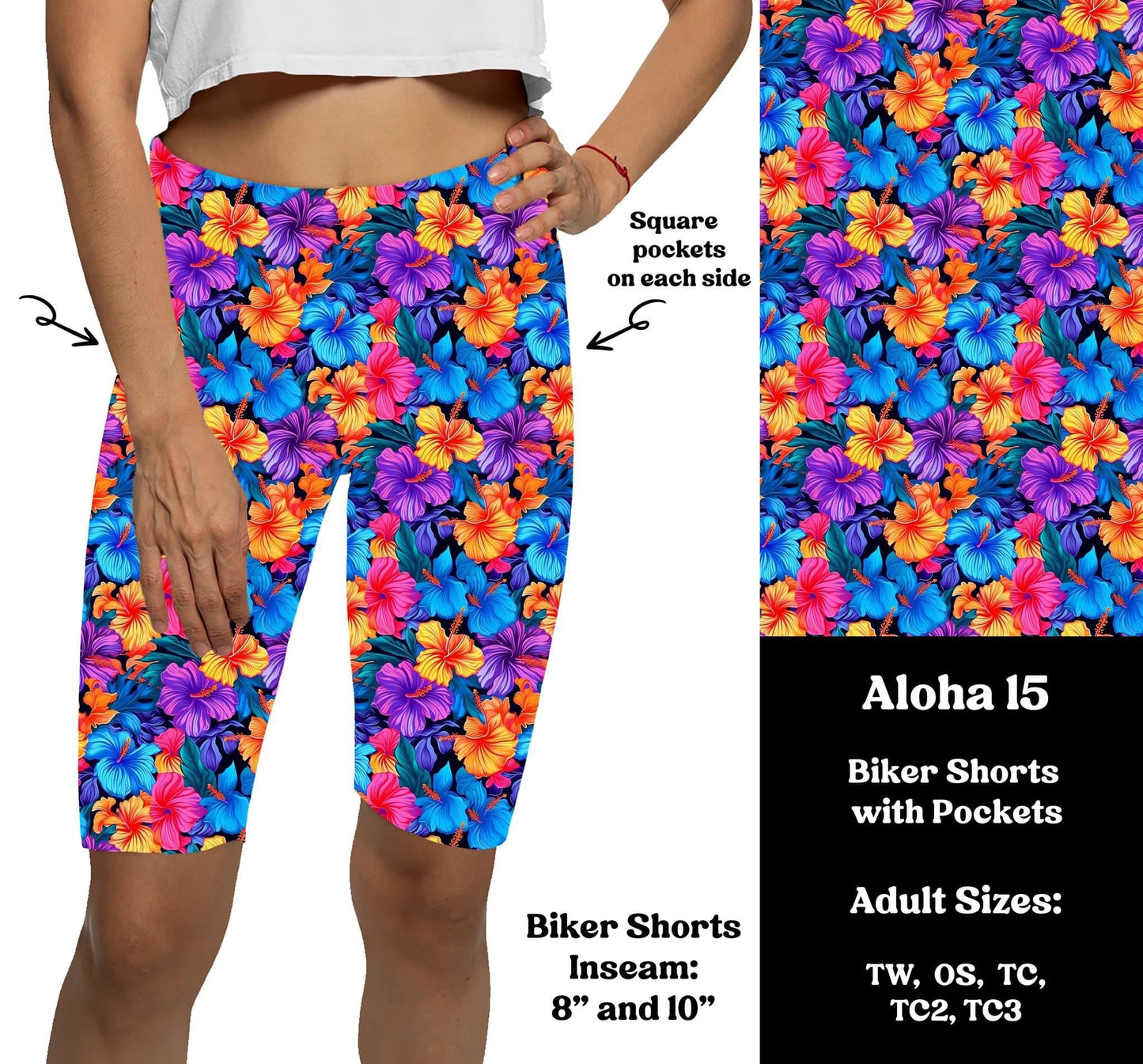 Aloha 15 - Bike Shorts with Pockets Preorder Closes 3/25