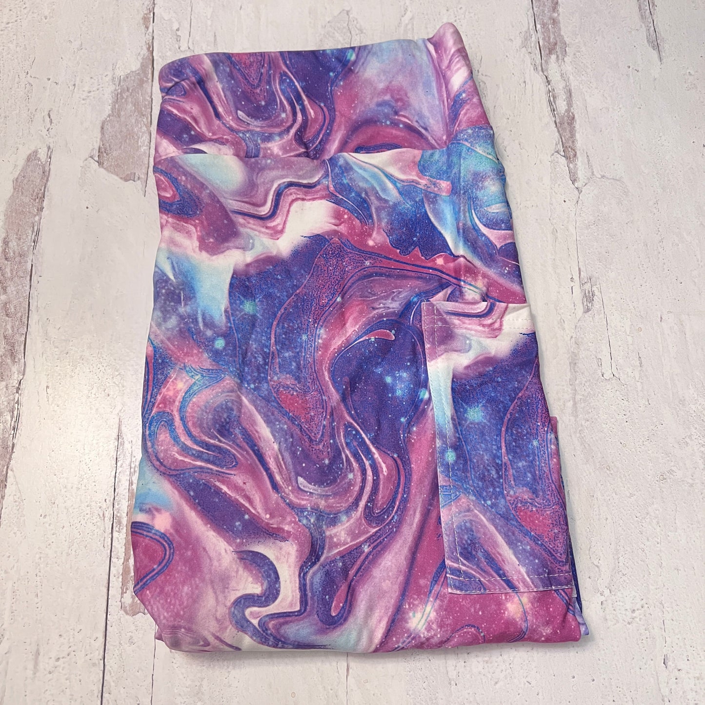 Liquid Pink and Purple - Leggings with Pockets