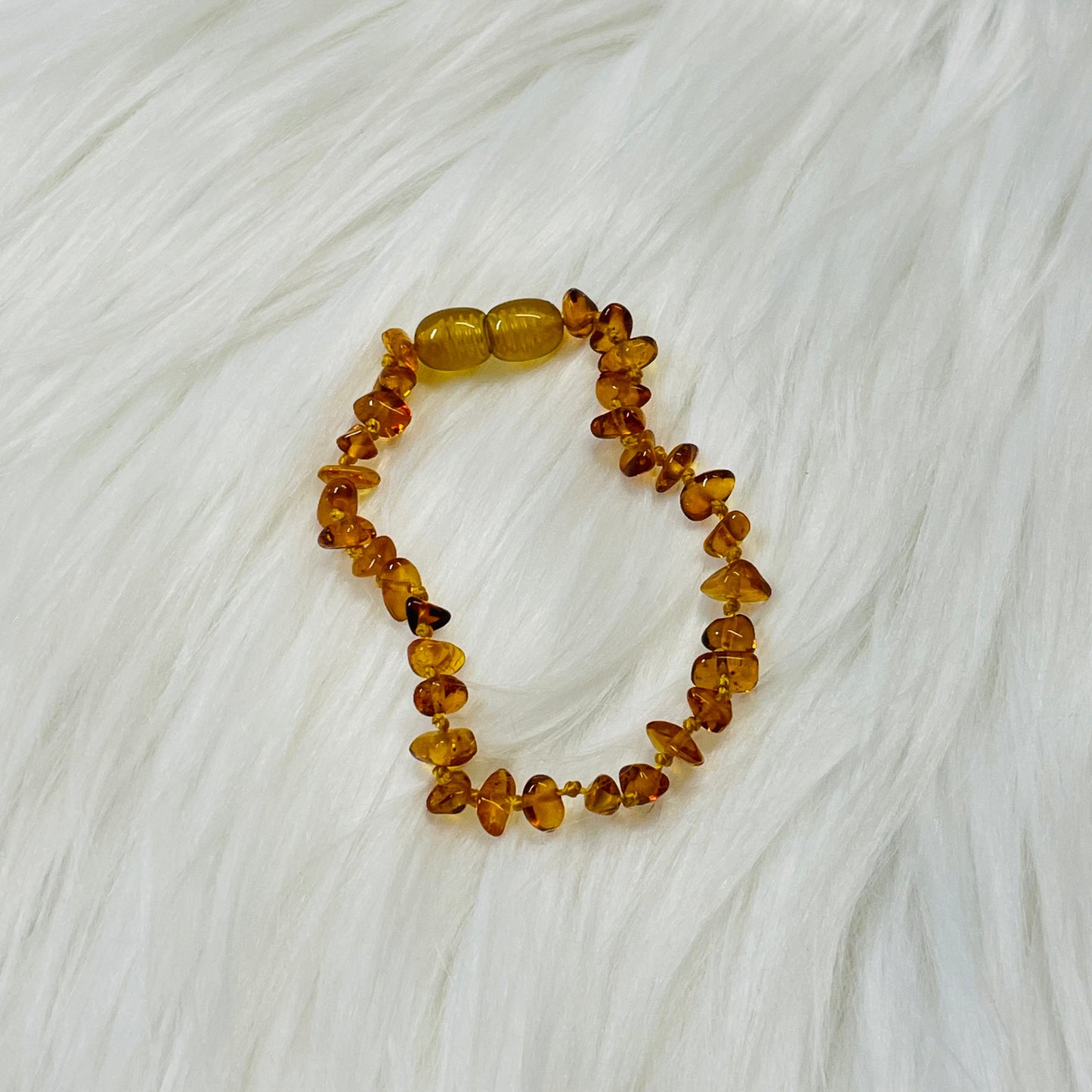 Authentic Lithuanian Baltic Amber Polished Honey Anklet - 6.5"