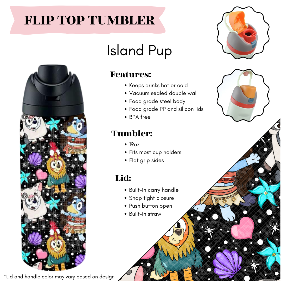 Island Pup Flip Top Tumbler