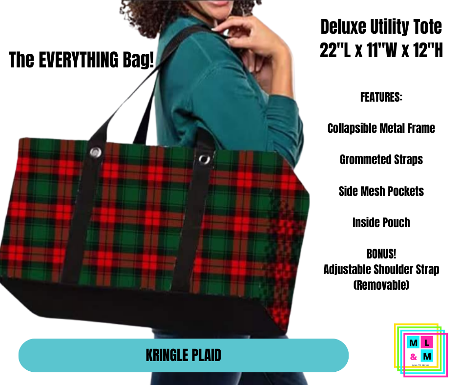 Kringle Plaid Collapsible Tote