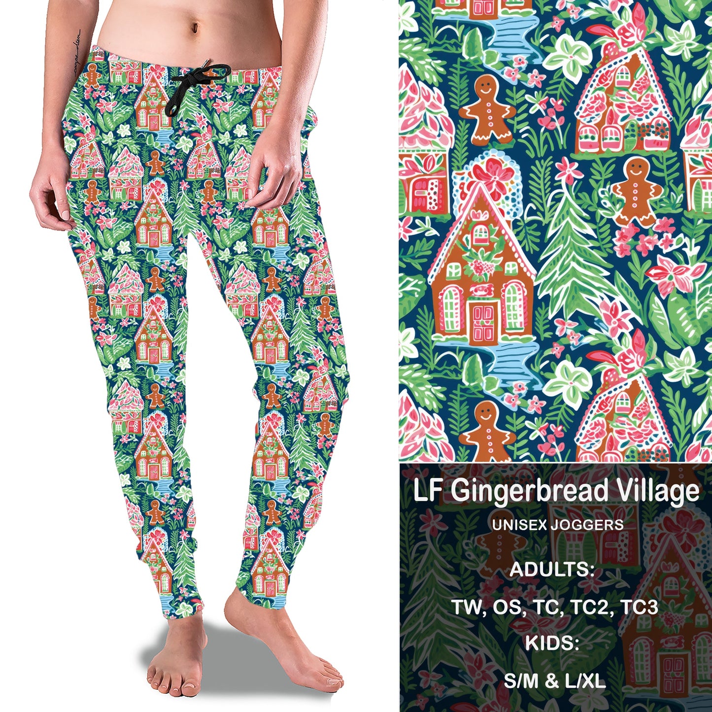 Gingerbread Village Full Joggers with Pockets