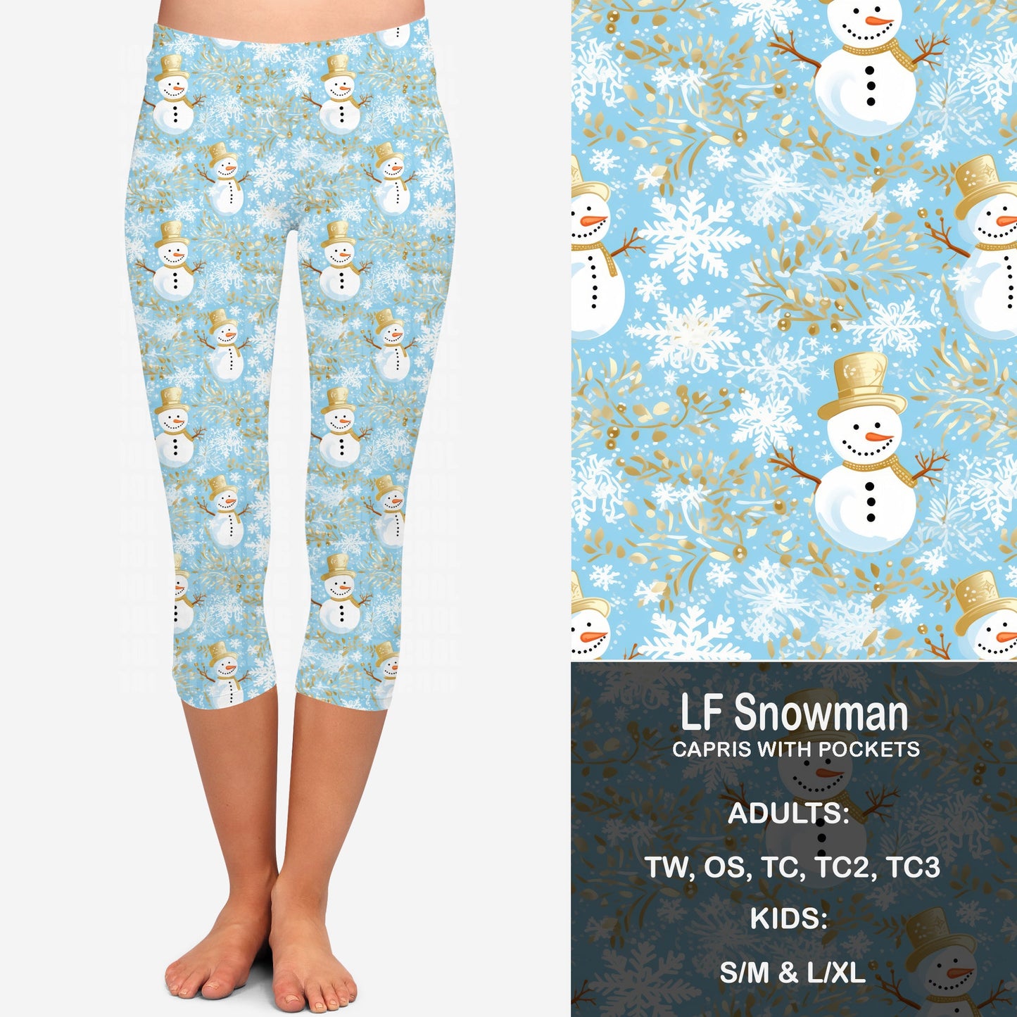 LF Snowman Leggings & Capris with Pockets Preorder Closes 9/6 eta early Oct.