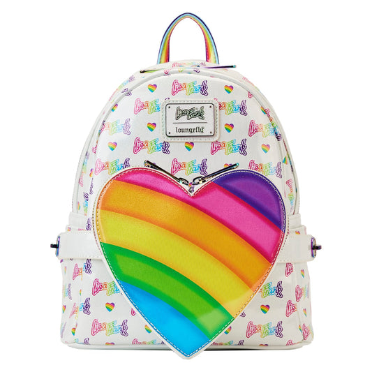Lisa Frank Rainbow Heart Mini Backpack with Waist Bag