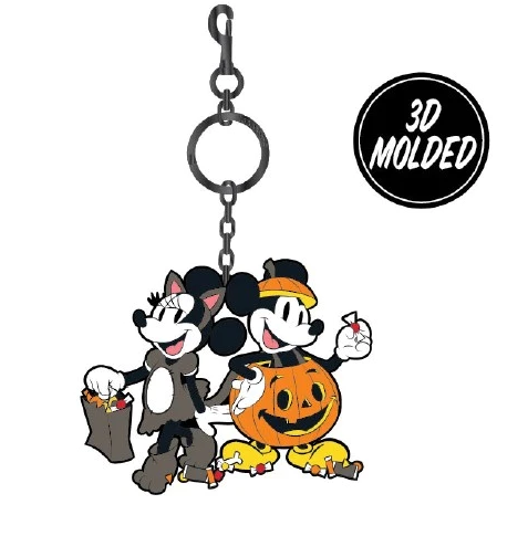 LOUNGEFLY- Loungefly Disney Mickey and Minnie Halloween 3D Molded Keychain