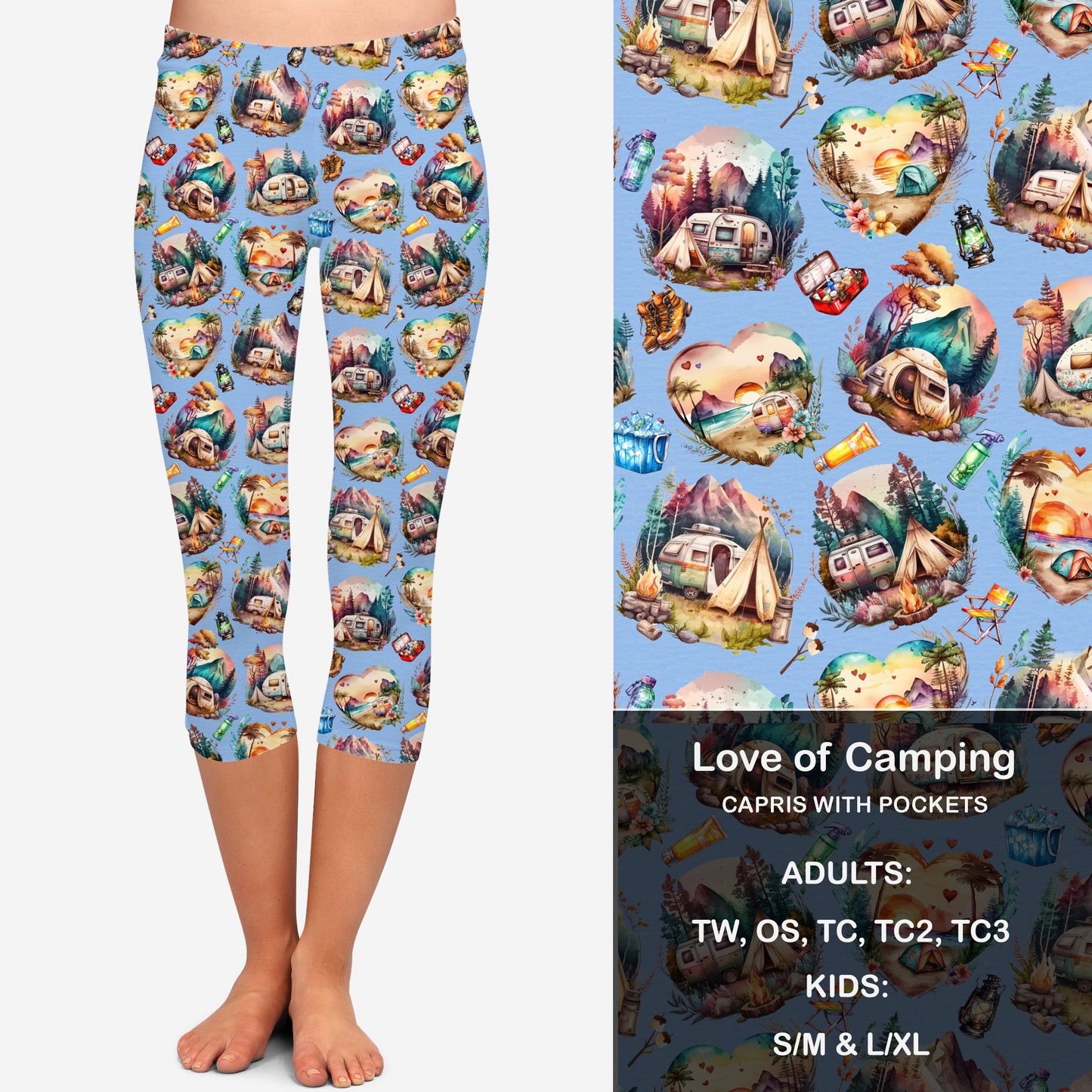 Love of Camping Leggings & Capris with Pockets KIDS Preorder Closes 6/14 eta Late July