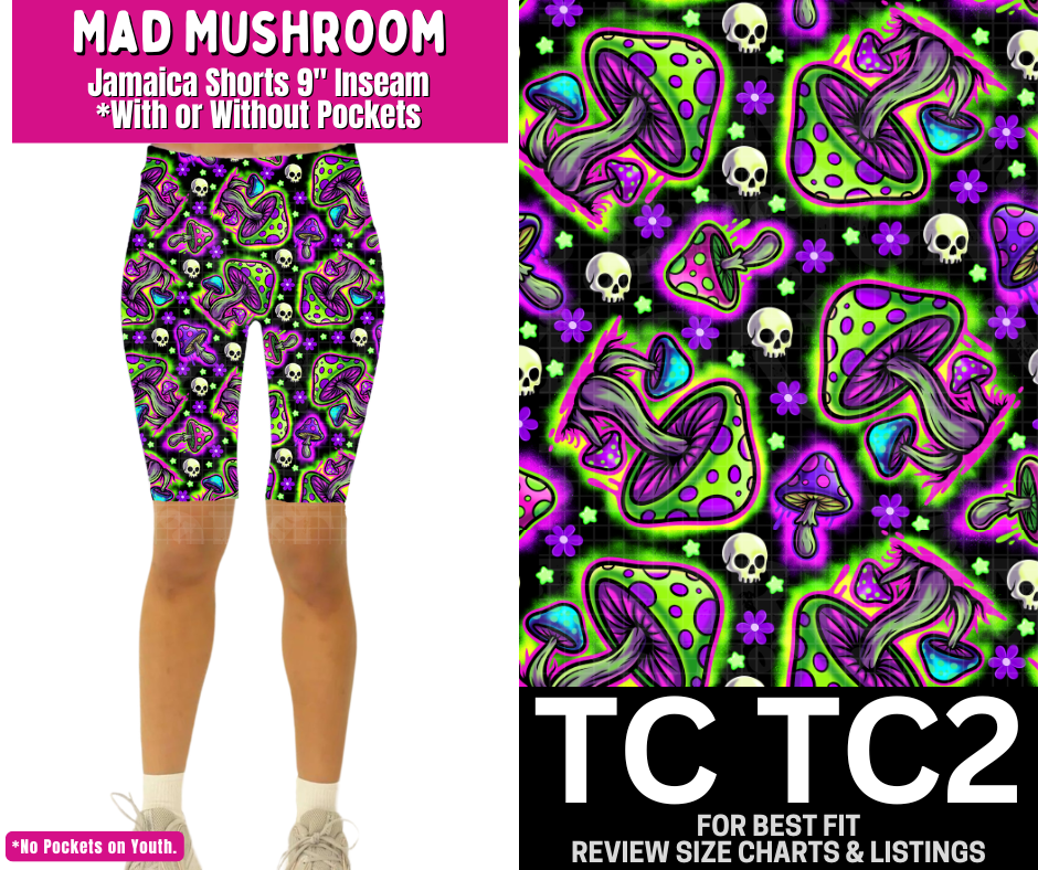 Mad Mushroom Jamaica Shorts w/ Pockets