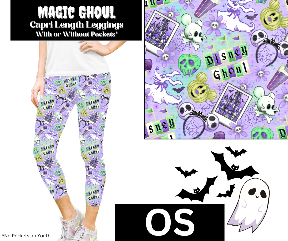 Magic Ghoul Capri Length Leggings w/ Pockets