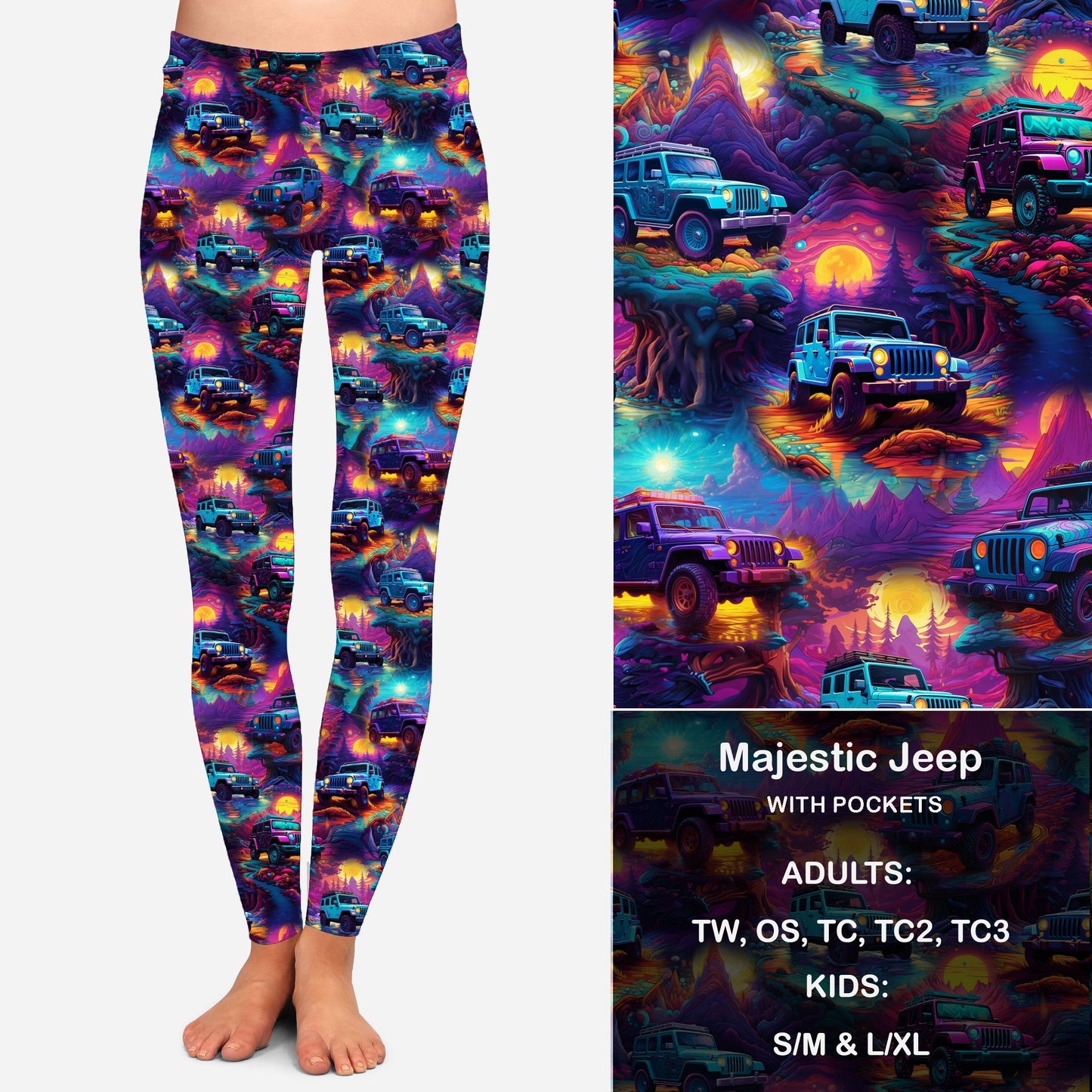 Majestic Jeep Leggings & Capris with Pockets
