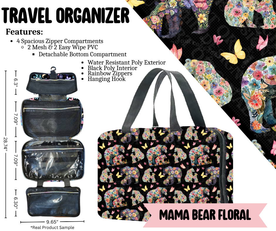 Mama Bear Floral Travel Organizer