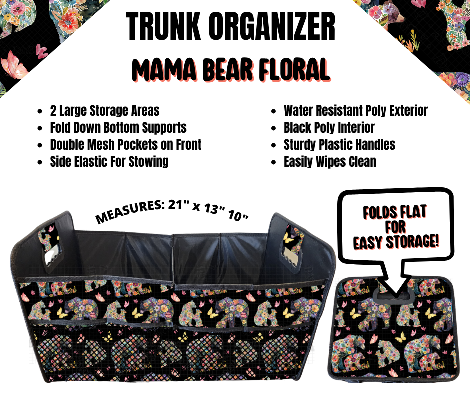 Mama Bear Floral Trunk Organizer