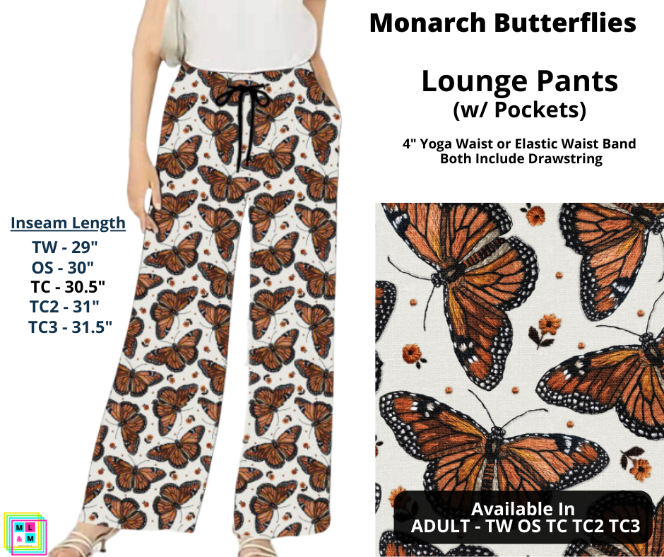 Monarch Butterflies Full Length Lounge Pants