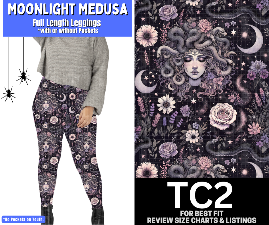Moonlight Medusa Full Length Leggings w/ Pockets