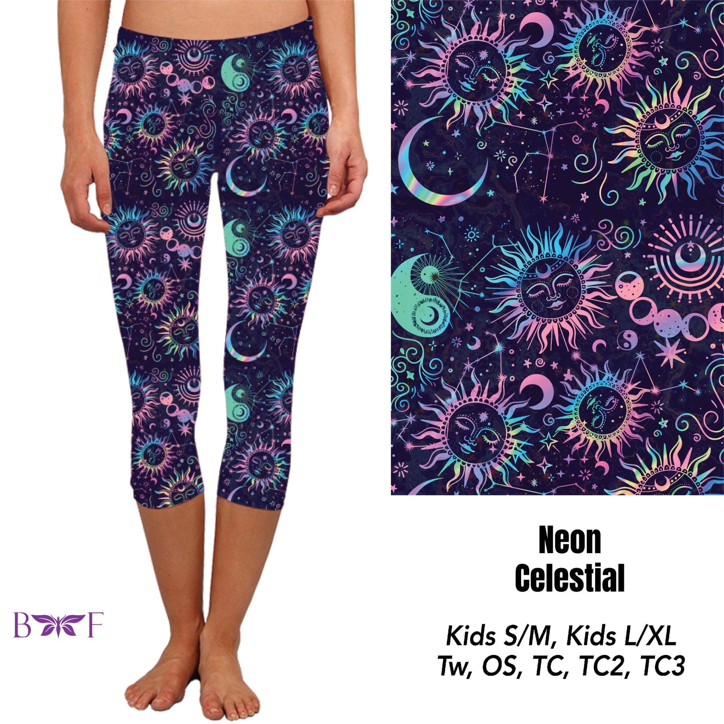 Neon Celestial Leggings and Capris
