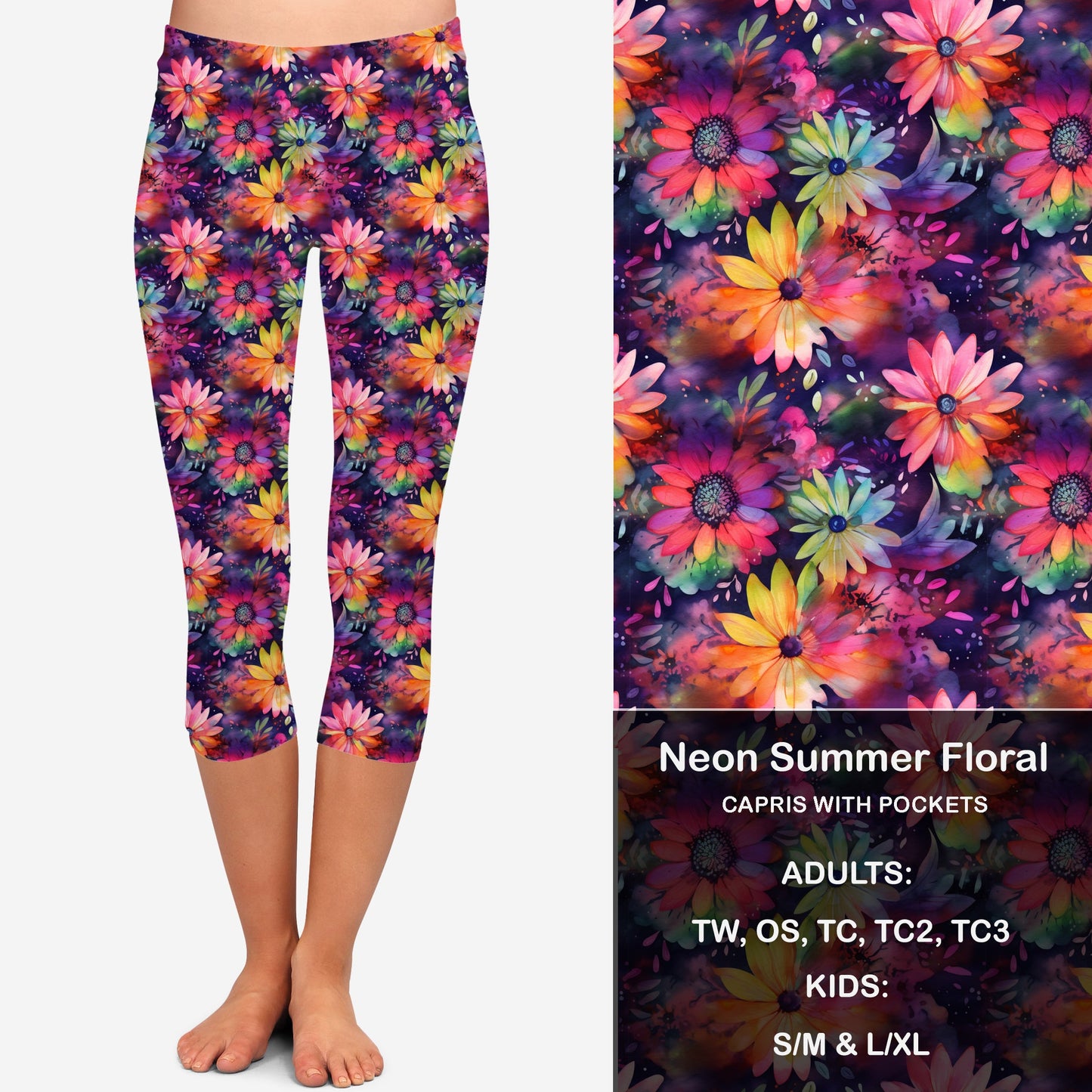 Neon Summer Leggings & Capris with Pockets KIDS Preorder Closes 6/14 eta Late July