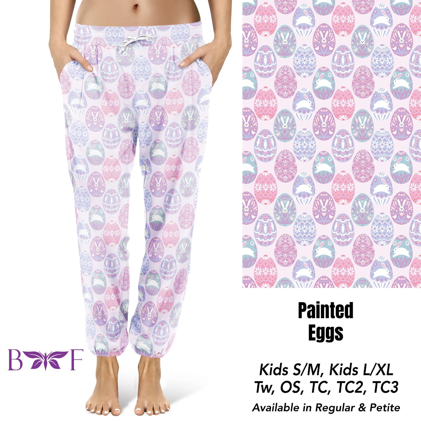 Painted eggs skorts and kids leggings with pockets