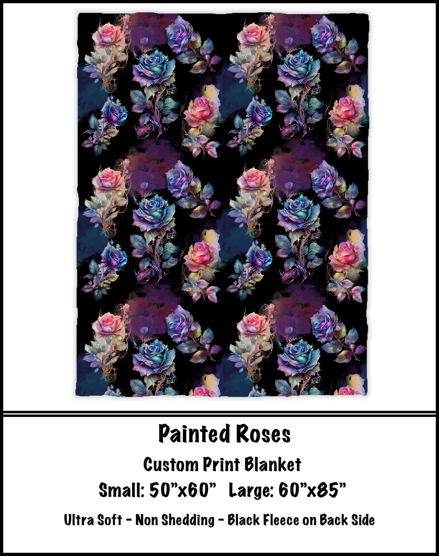 Painted Roses Fleece Blanket - preorder closes 8/7 eta 8-10 weeks