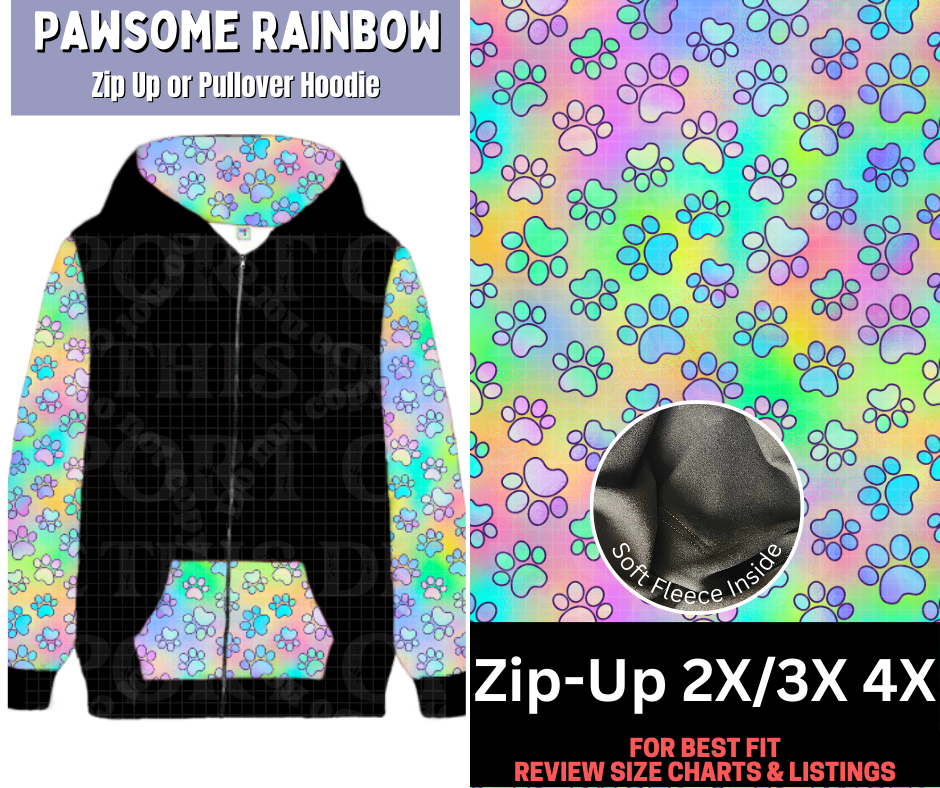 Pawsome Rainbow Zip-Up Hoodie