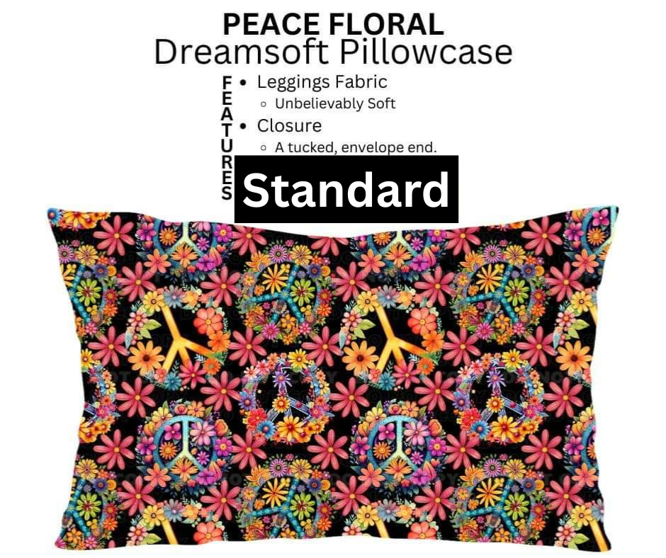 Peace Floral Dreamsoft Pillowcase