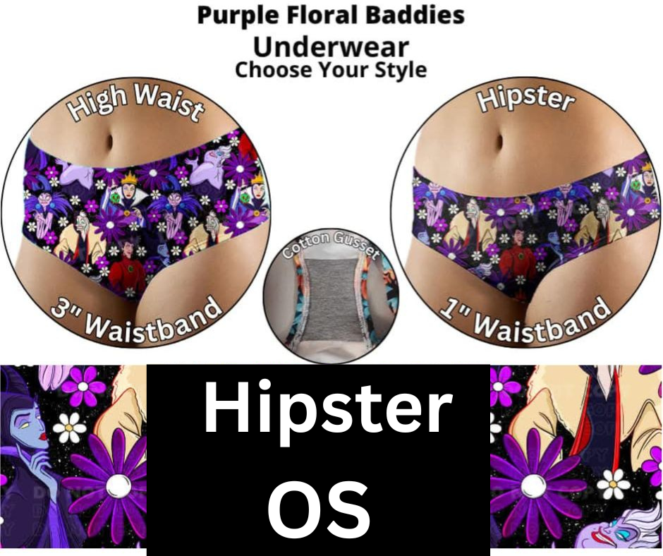 Purple Floral Baddies Underwear