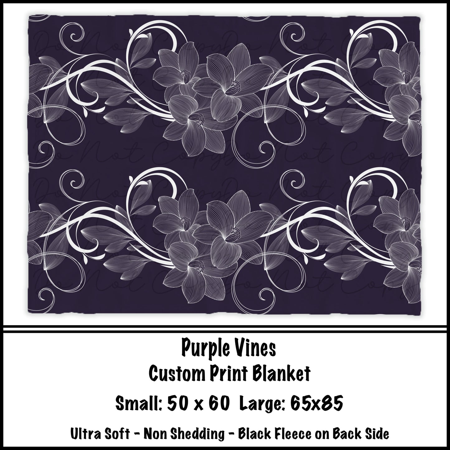 Purple Vines Fleece Blanket - preorder closes 8/7 eta 8-10 weeks