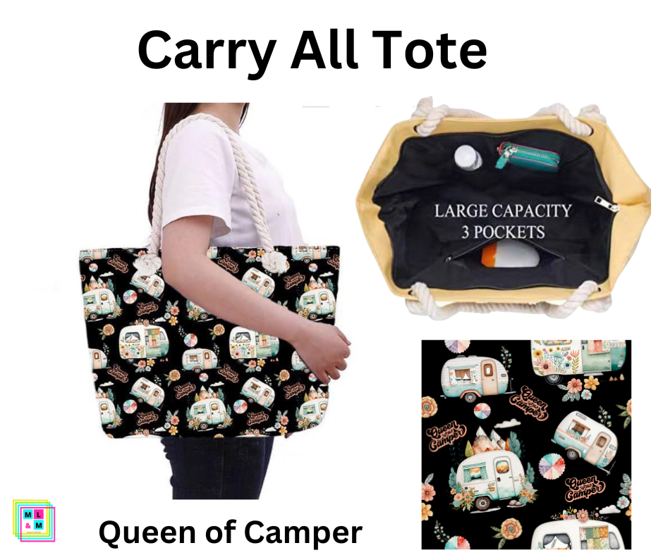 Queen of Camper Carry All Tote w/ Zipper