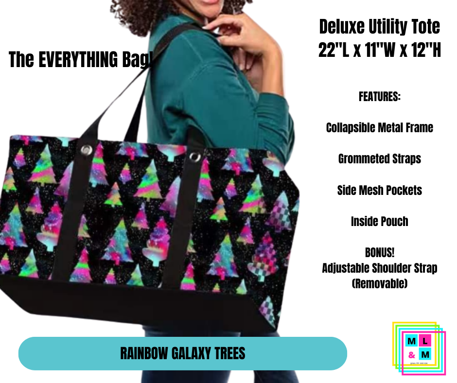 Rainbow Galaxy Trees Collapsible Tote
