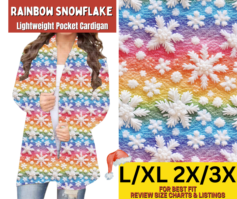 Rainbow Snowflake Pocket Cardigan