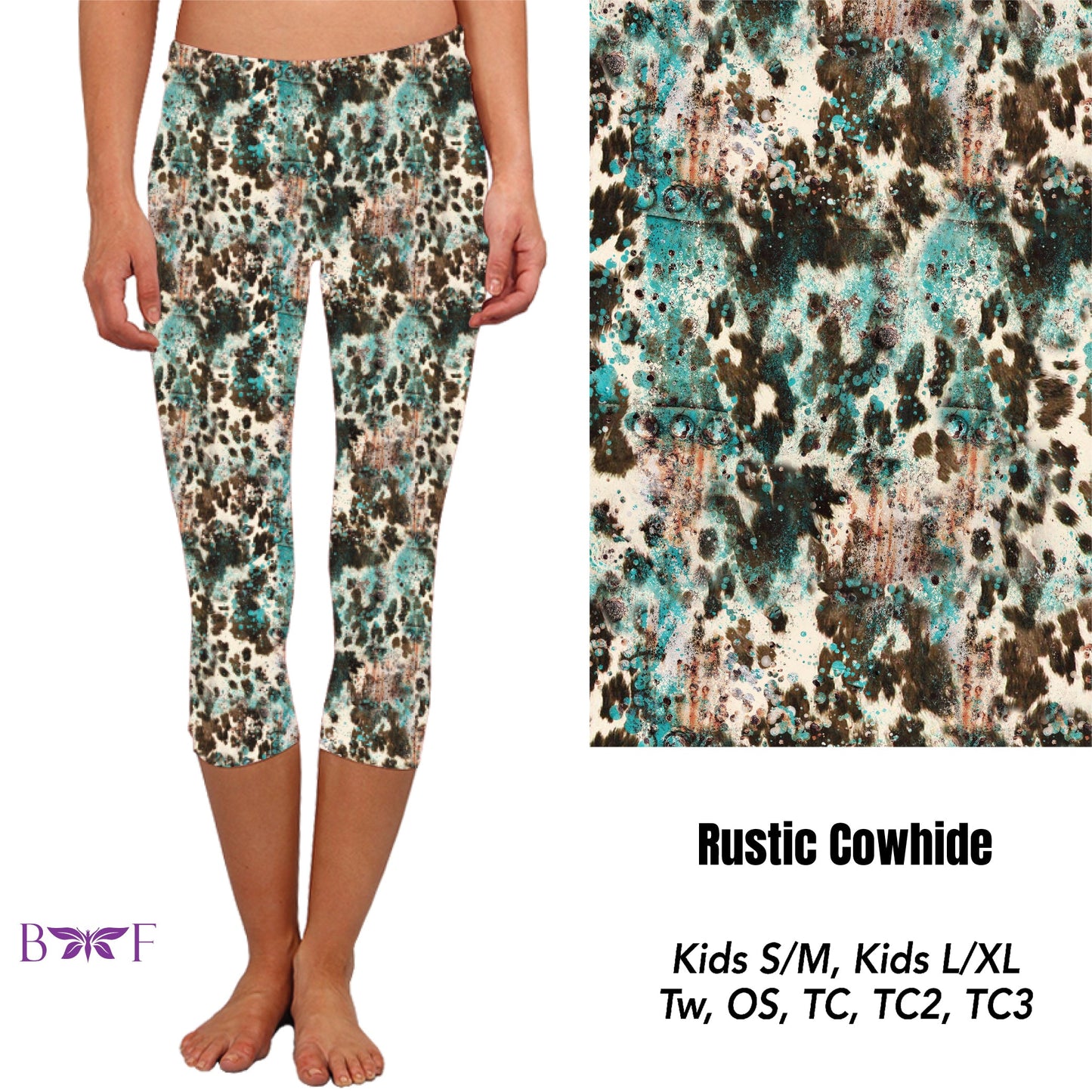 Rustic cowhide capris