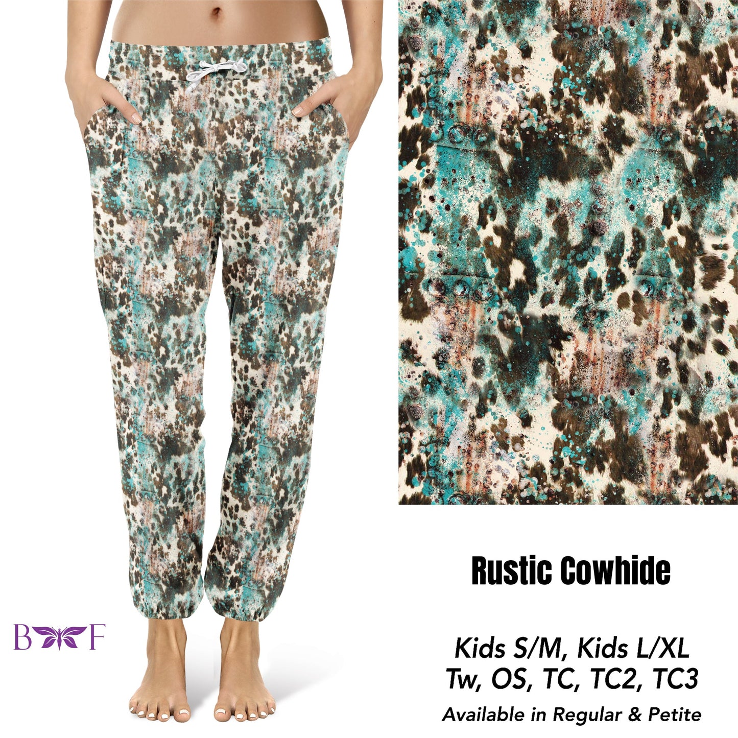 Rustic cowhide capris