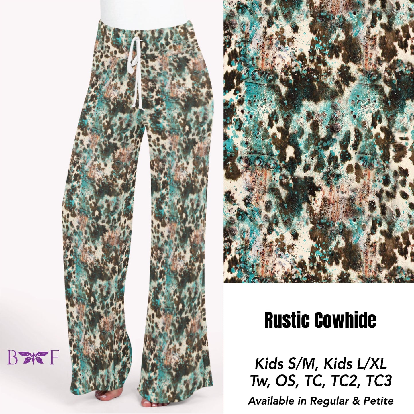 Rustic cowhide capris