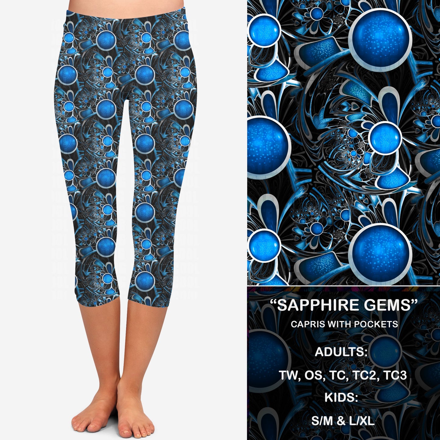 Sapphire Gems Leggings & Capris with Pockets KIDS Preorder Closes 6/14 eta Late July