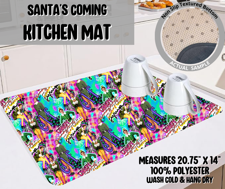 Santa's Coming Kitchen Mat