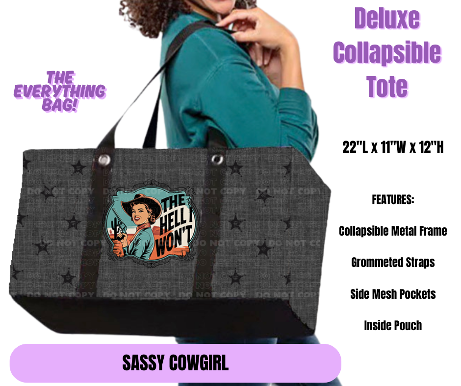 Sassy Cowgirl Collapsible Tote