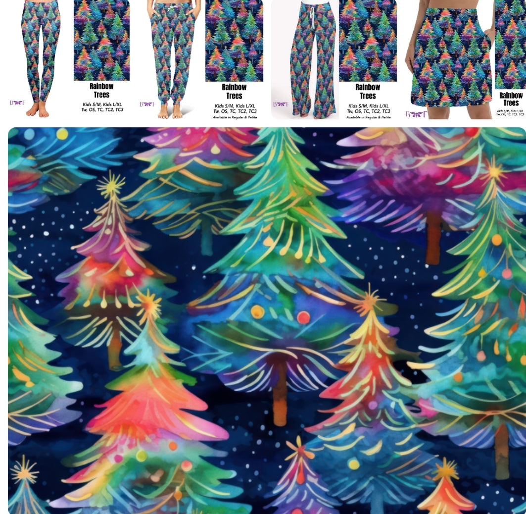 Rainbow Trees kids leggings with pockets