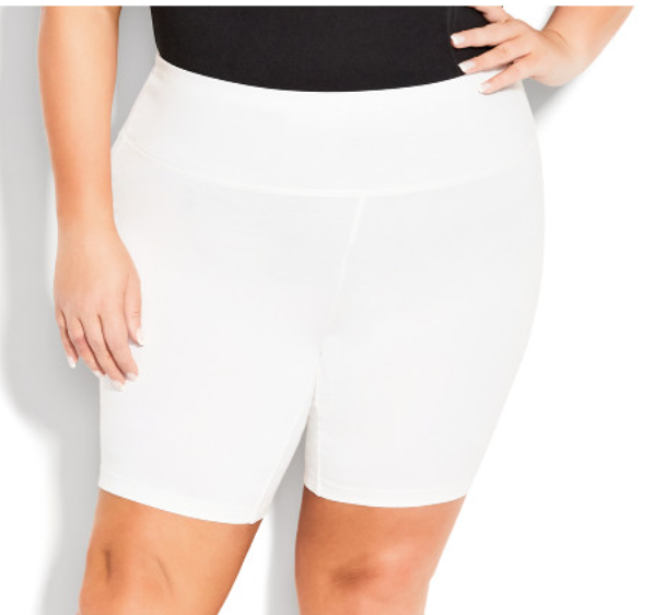 Solid WHITE 8" & 10" Yoga Waist Bike Shorts with Pockets