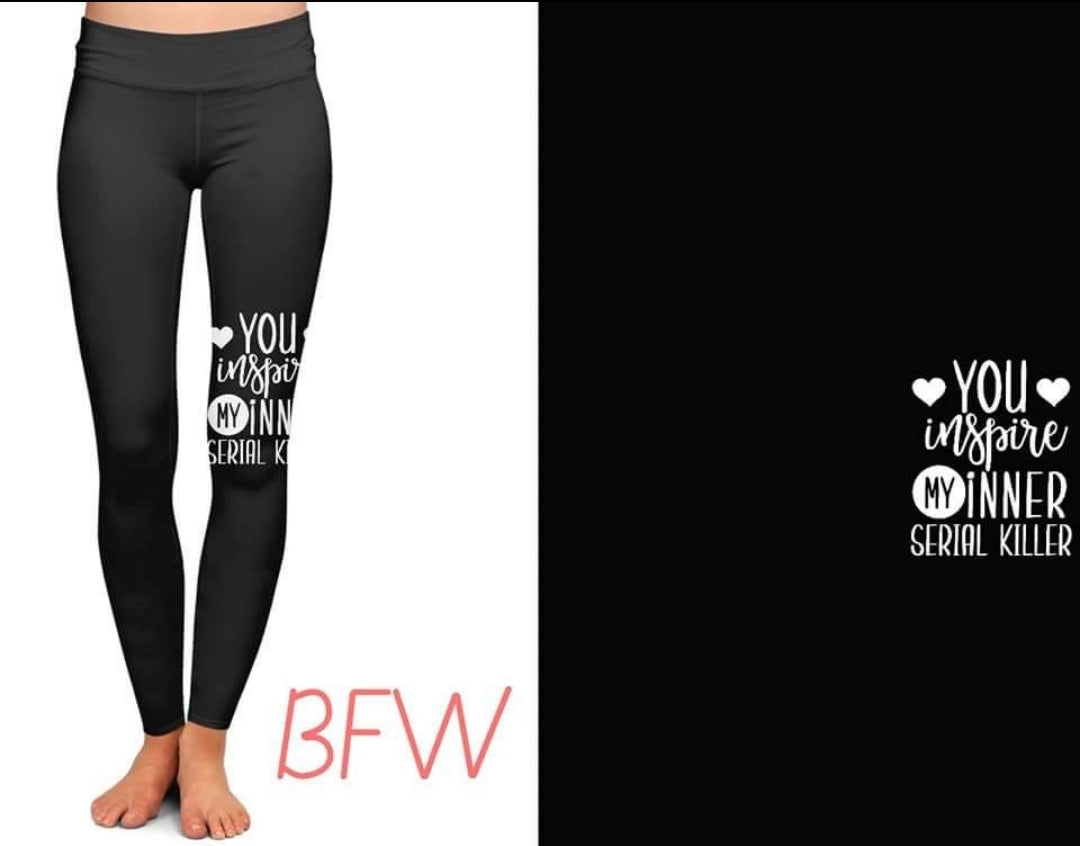 Serial Killer leggings, capris, and biker shorts with pockets