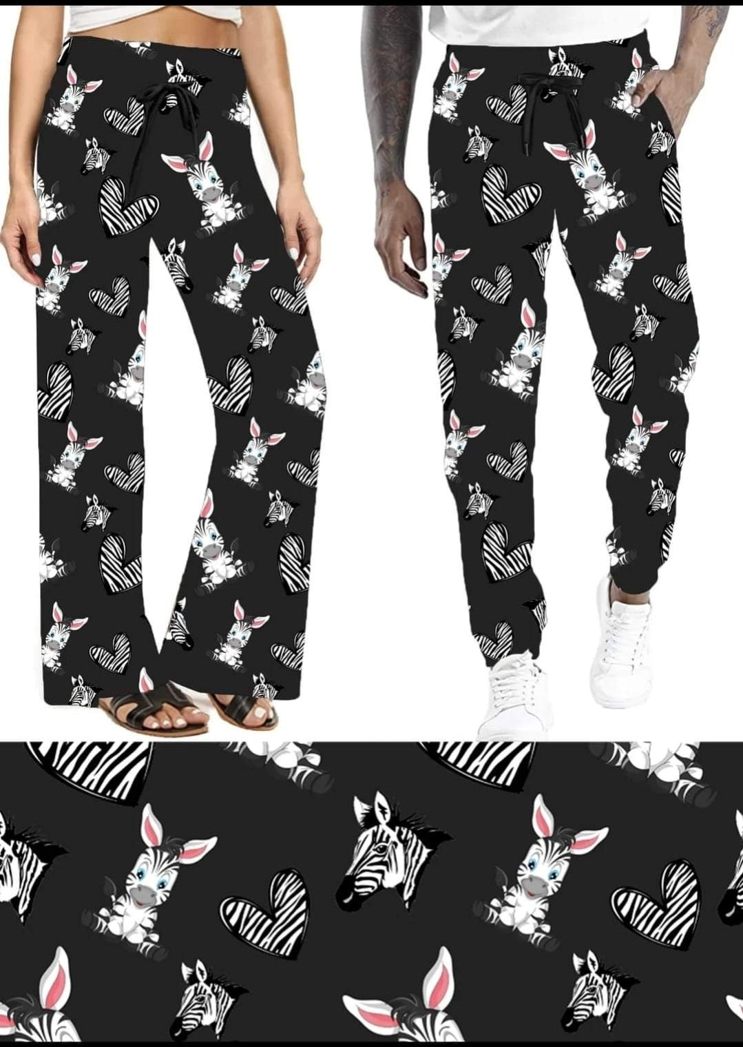 Zebra Party leggings, capris, joggers, and shorts