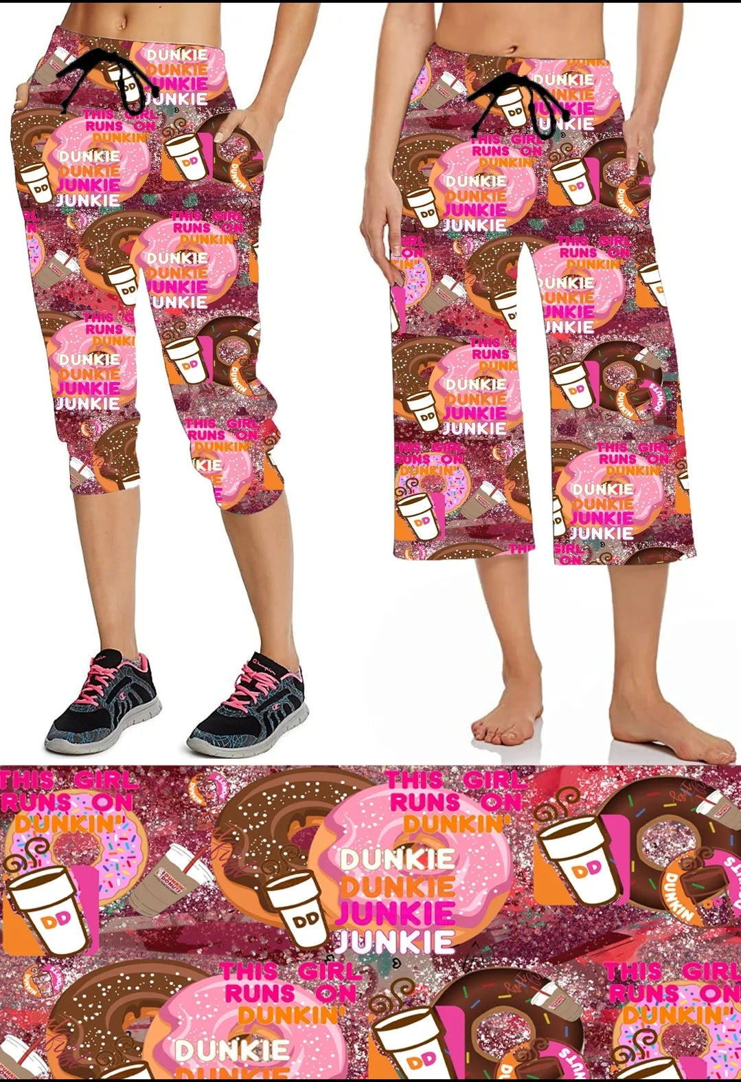 Dunkin' leggings, capris, and jogger shorts