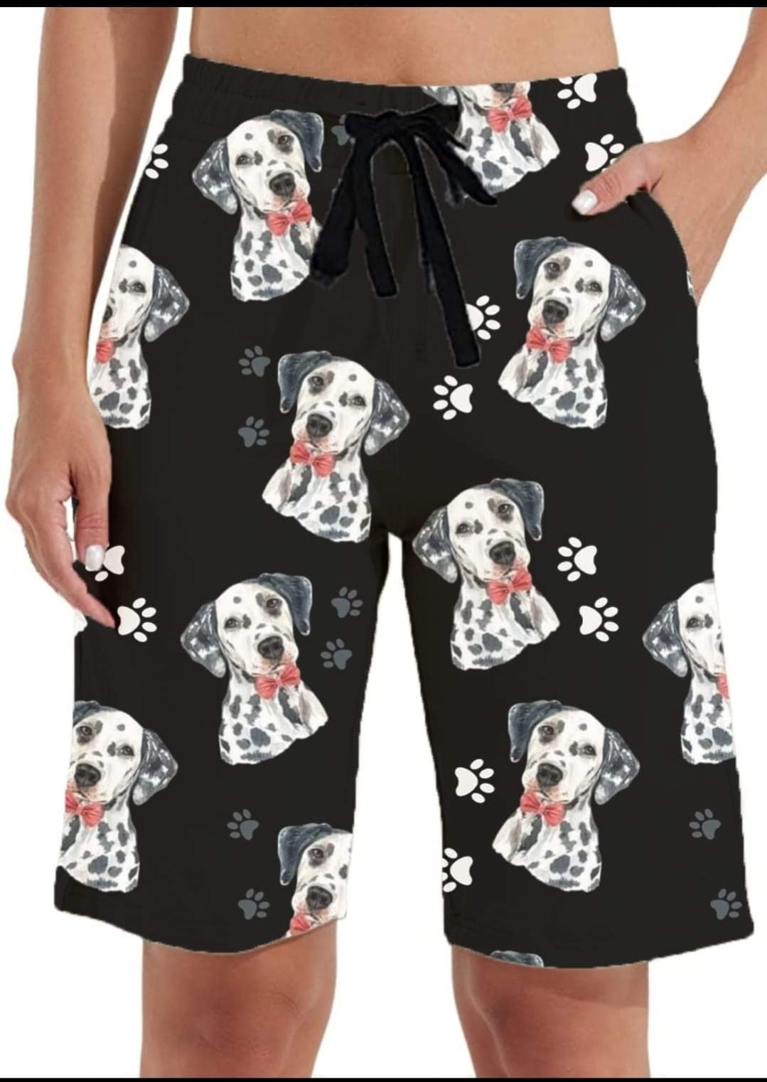 Dalmatian jogger shorts with pockets