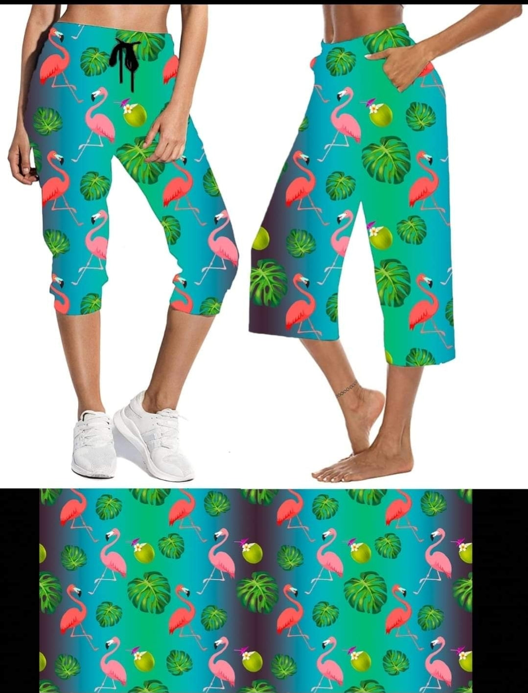 Flock Capris Lounge Pants and Joggers shorts with pockets