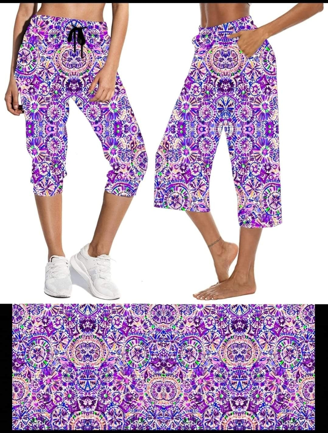 Purple pleaser, capris with pockets