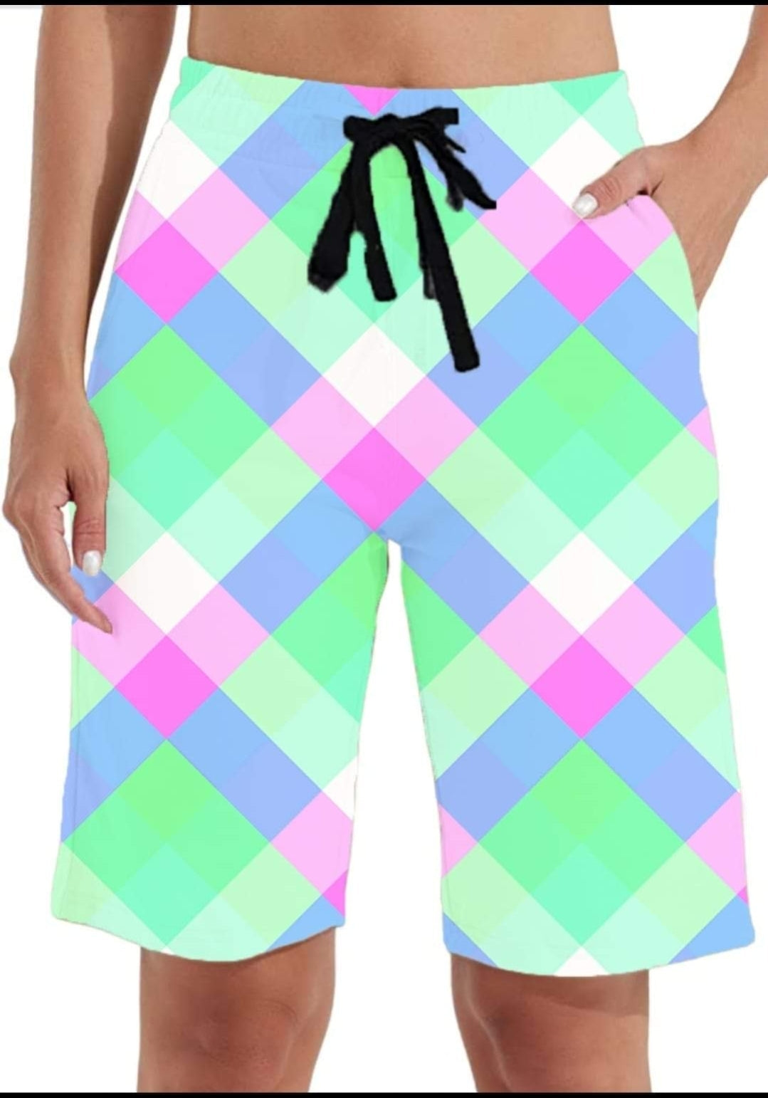 Summer Plaid #1 leggings, skorts, lounge pants, and 4" unisex jogger shorts