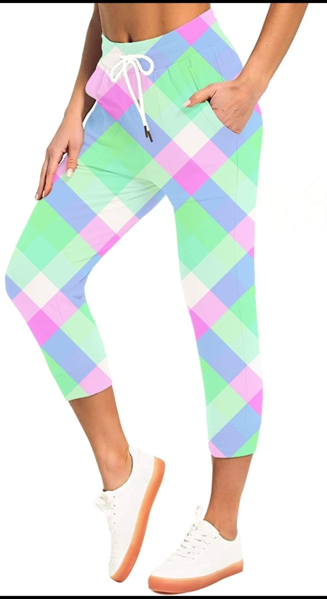 Summer Plaid #1 leggings, skorts, lounge pants, and 4" unisex jogger shorts