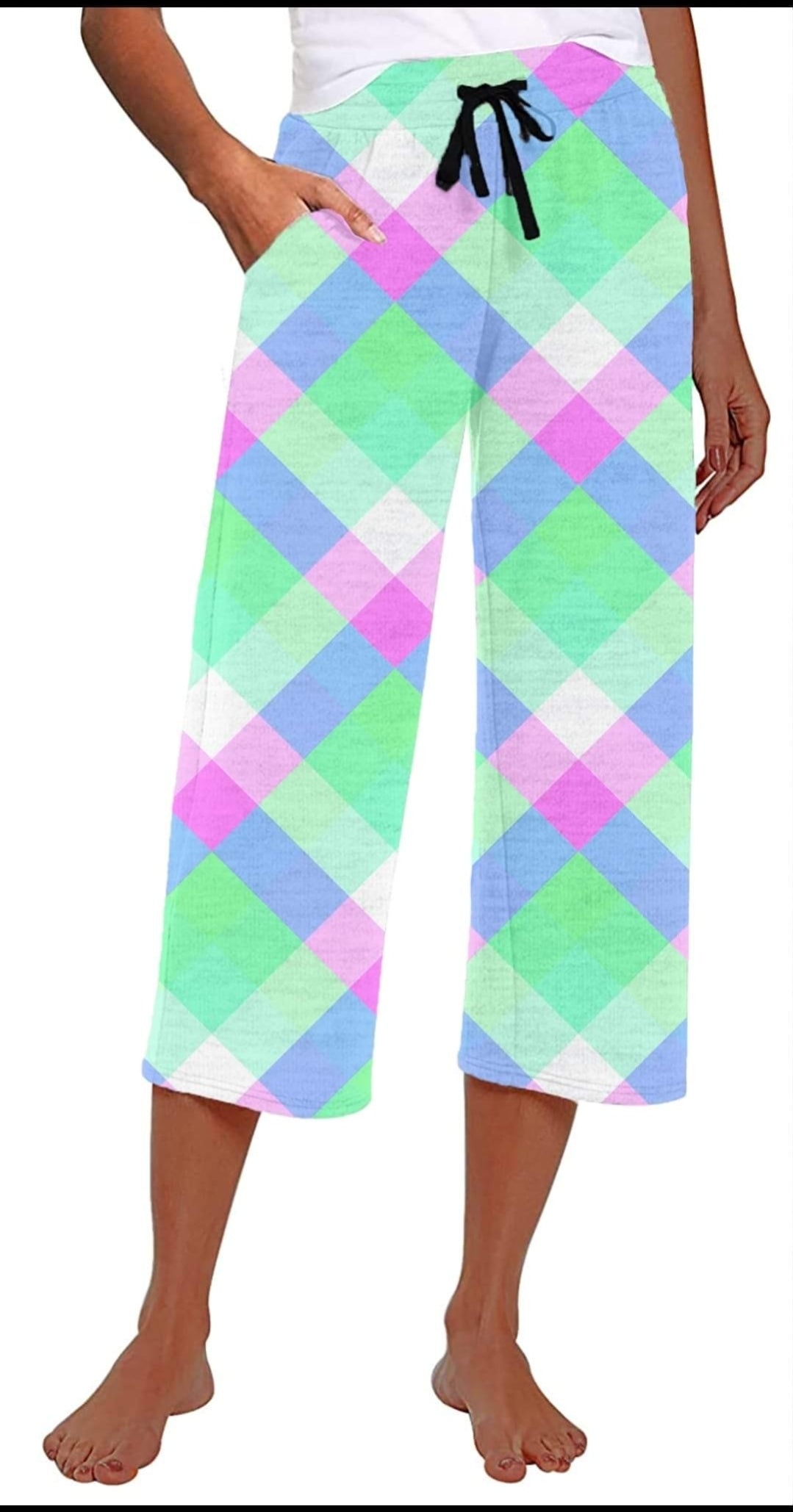 Summer Plaid #1 leggings, skorts, lounge pants, and 4" unisex jogger shorts