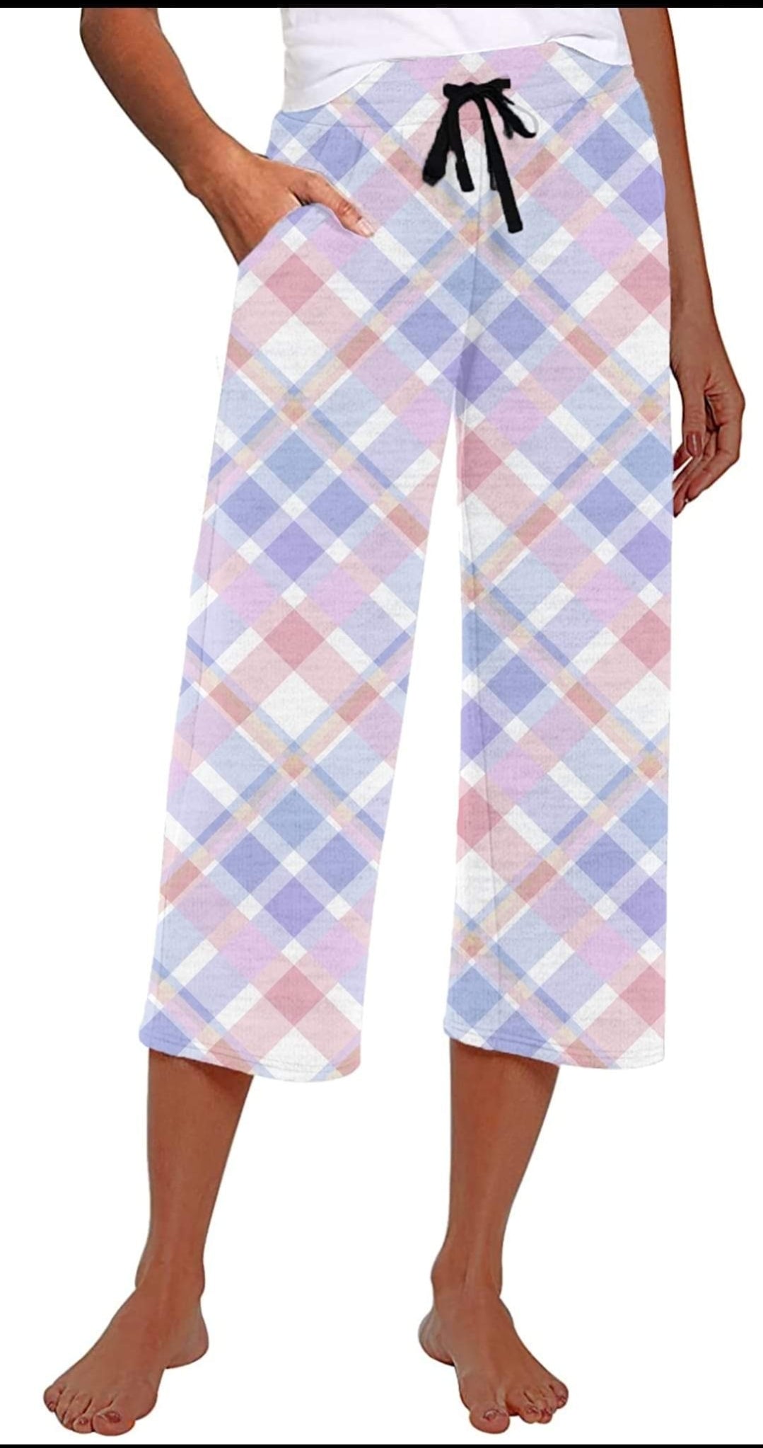 Summer Plaid #2 OS capris