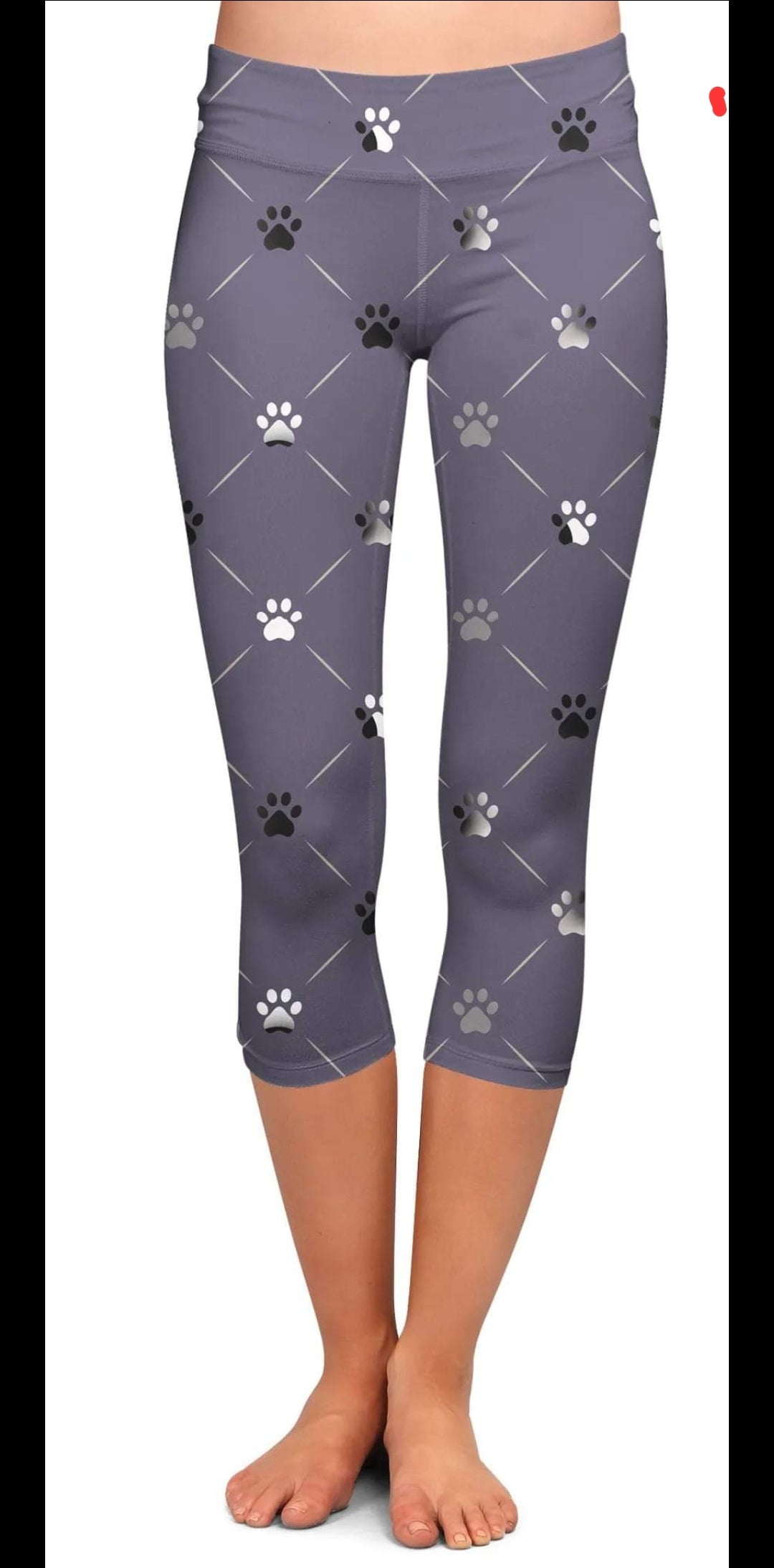 Purple Paw leggings, capris, capris lounge pants, capri joggers, and shorts