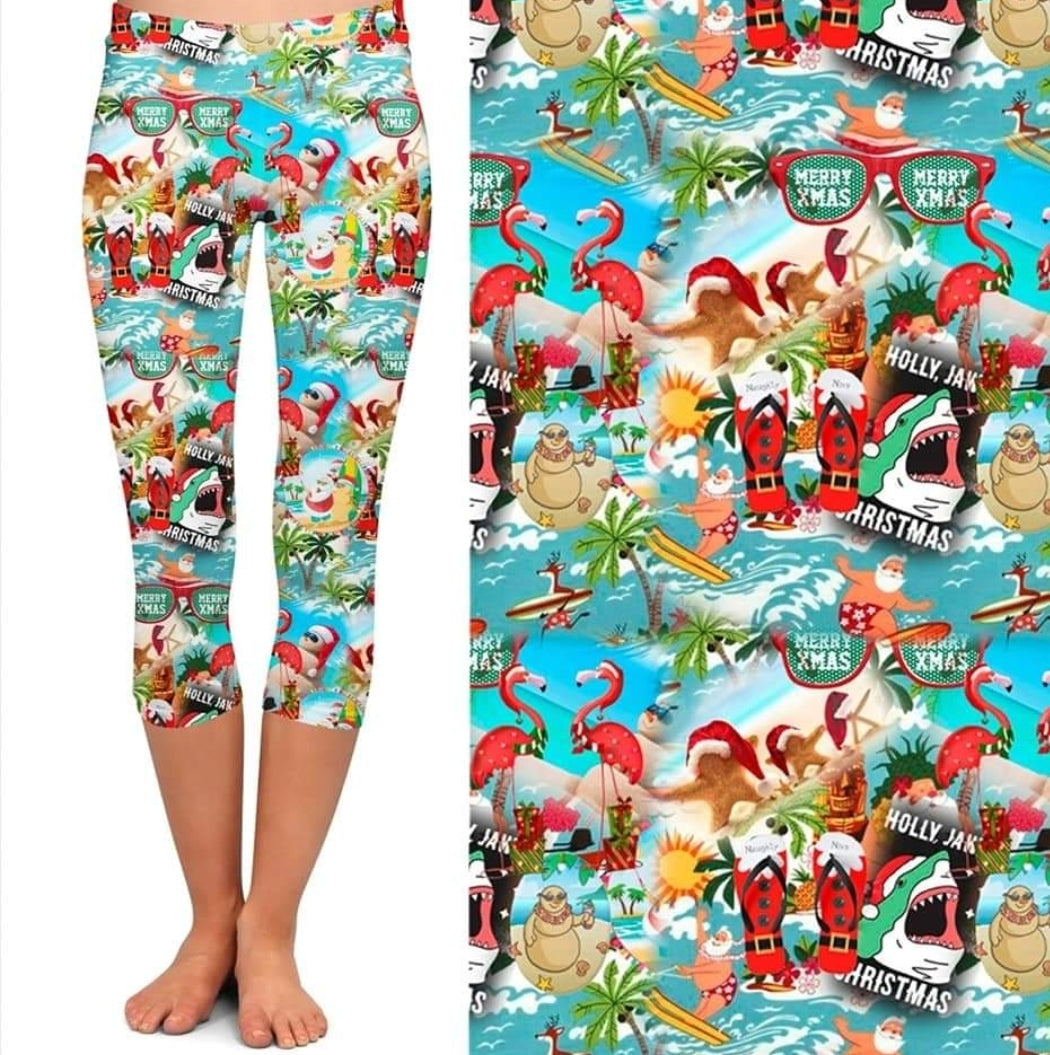 Summer Christmas leggings, capris, joggers, and skorts with pockets